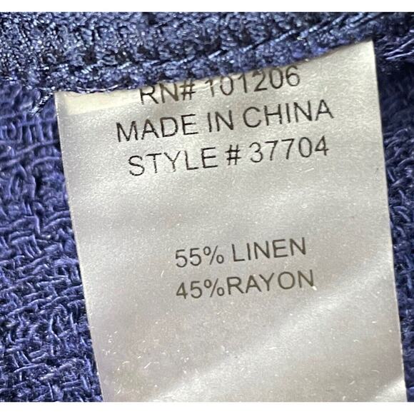 Soft Surroundings Pants Womens XS Petite Blue Linen Blend Pull On Crop Coastal - Picture 10 of 12